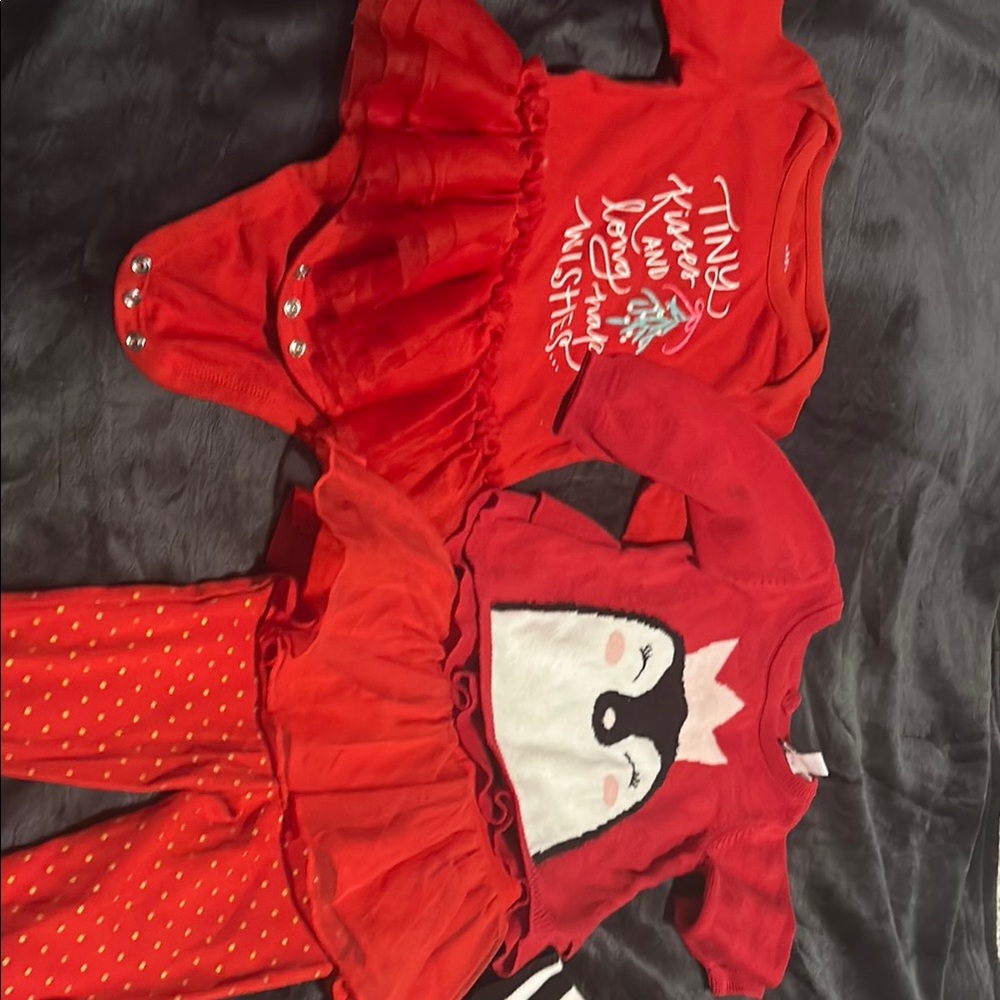 Red Baby Outfit Set with Fox Design